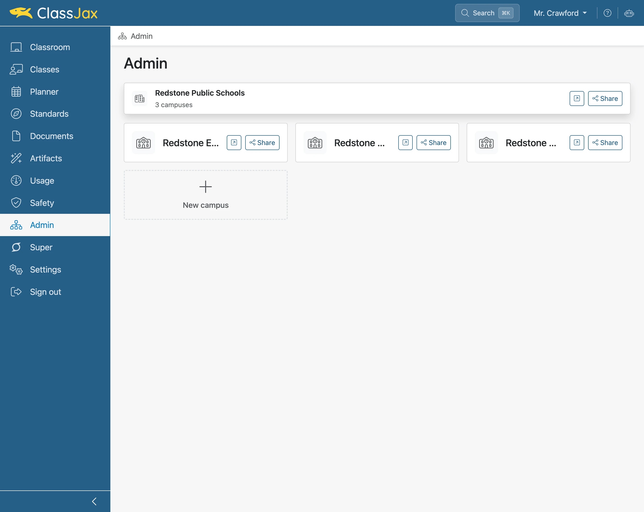 Click 'Organization' option