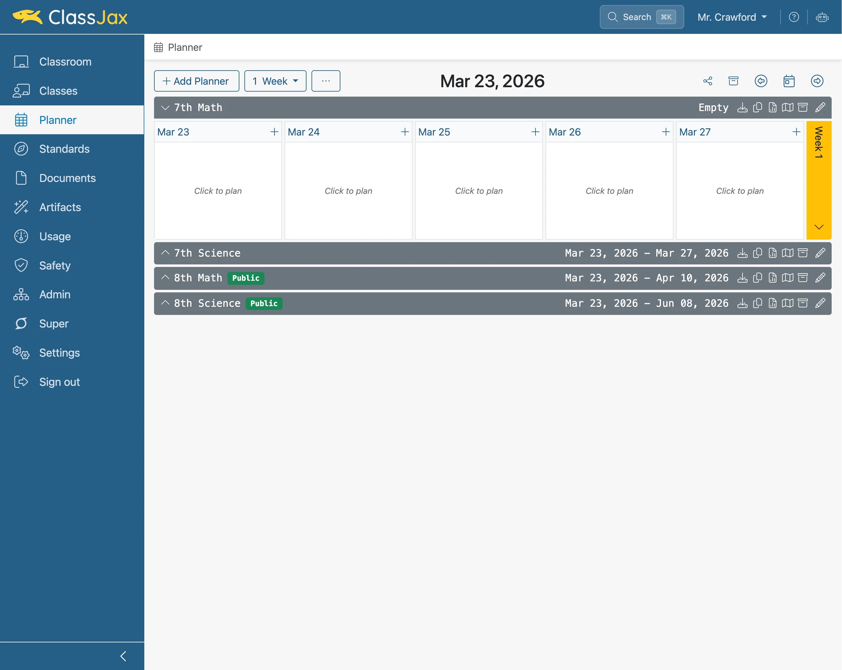 Create a Planner