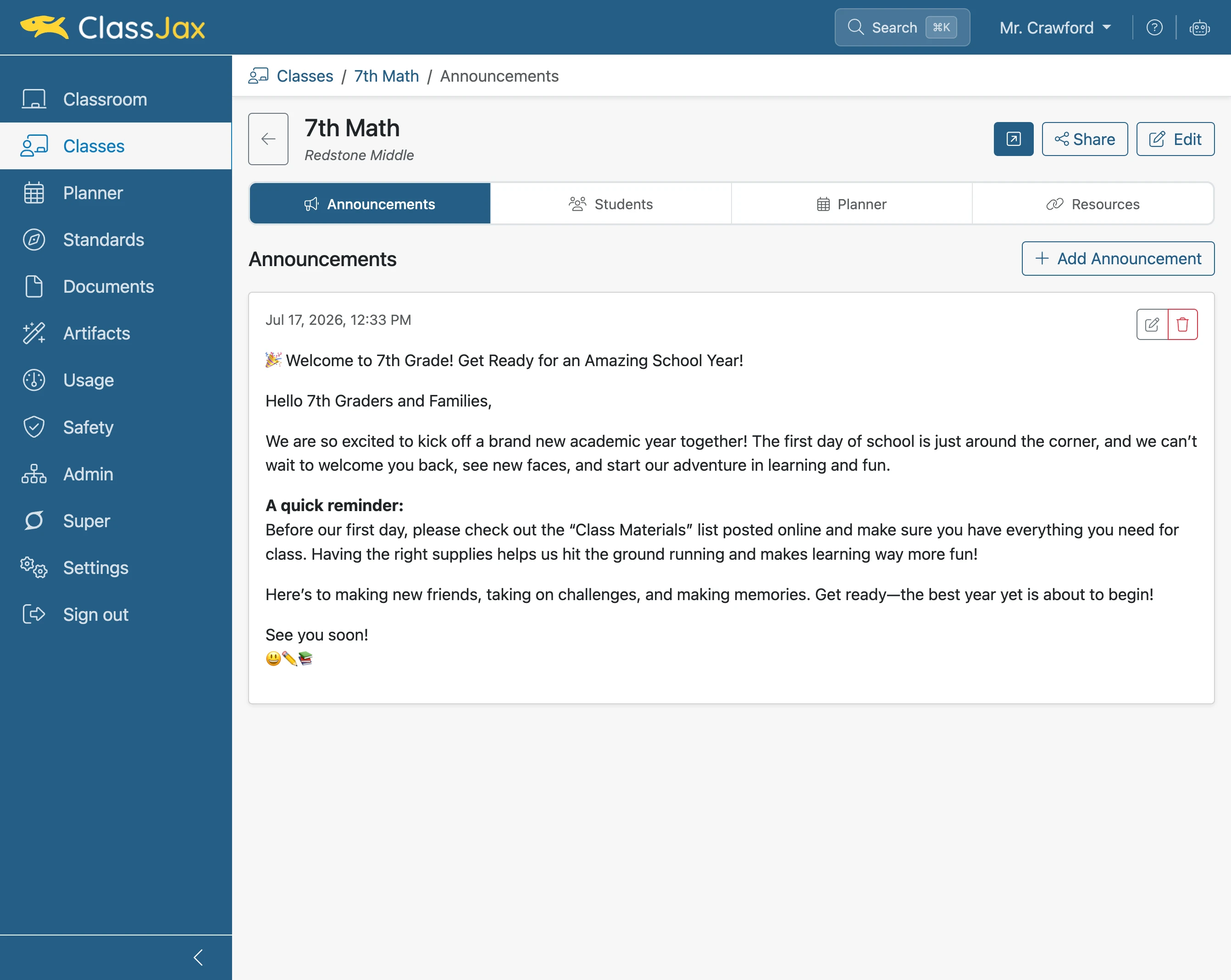 Click the 'Open public class in new tab' button