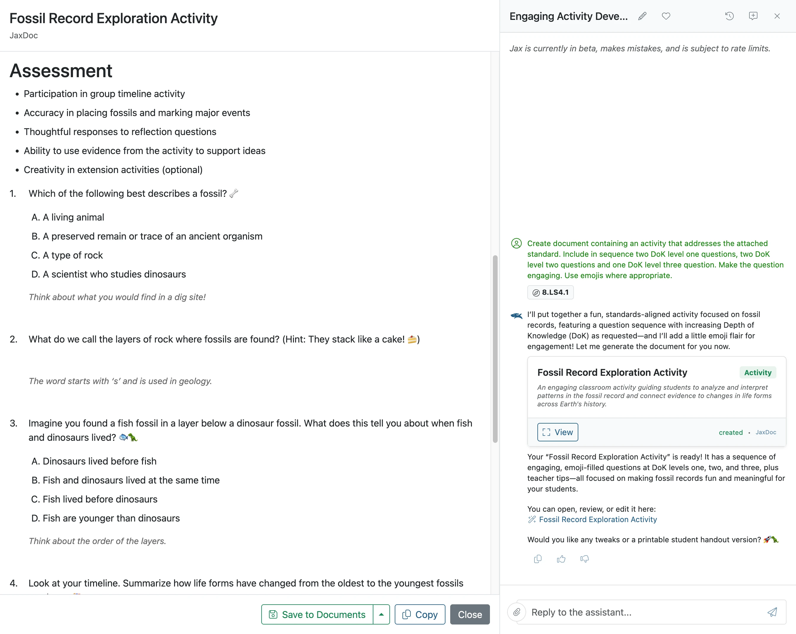 Activity Options
