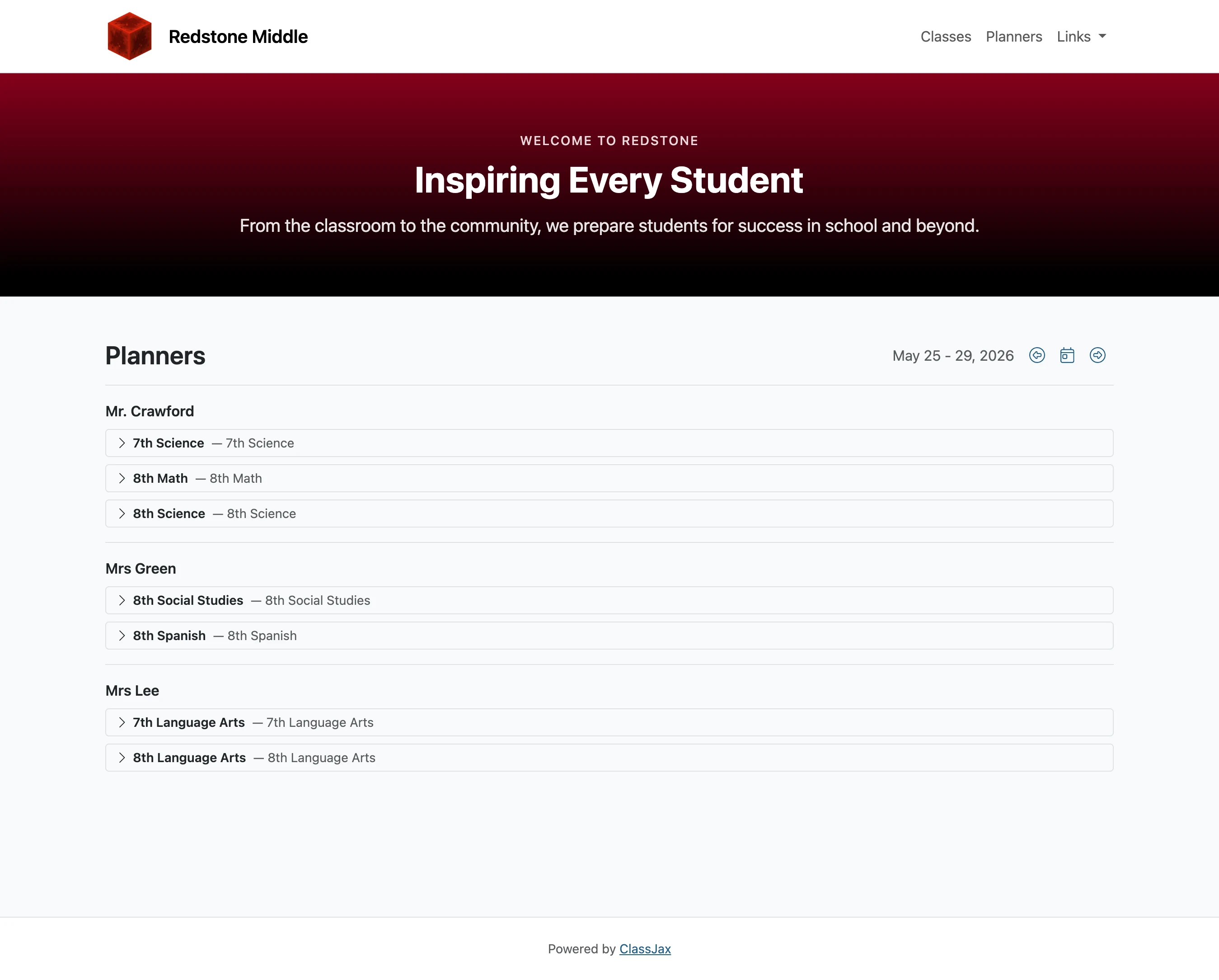 Create Campus Planner Home Page
