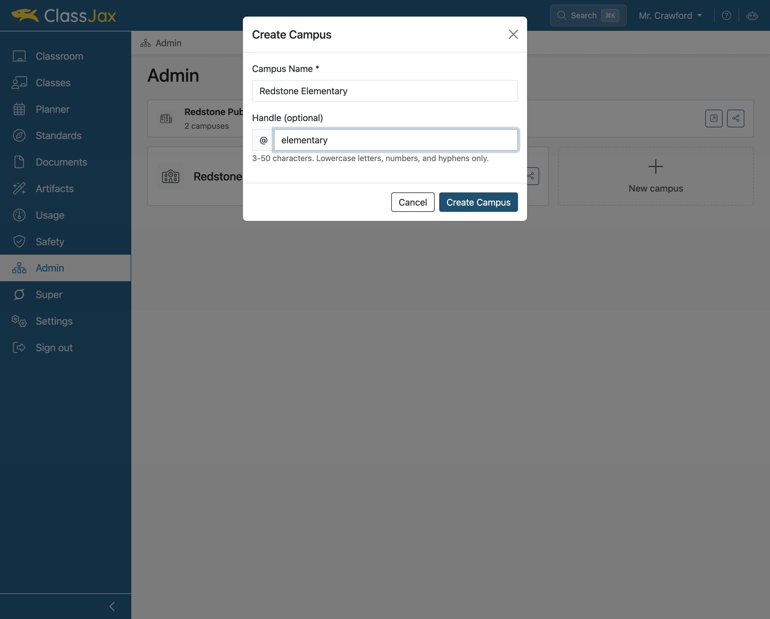 Click 'Create Campus'