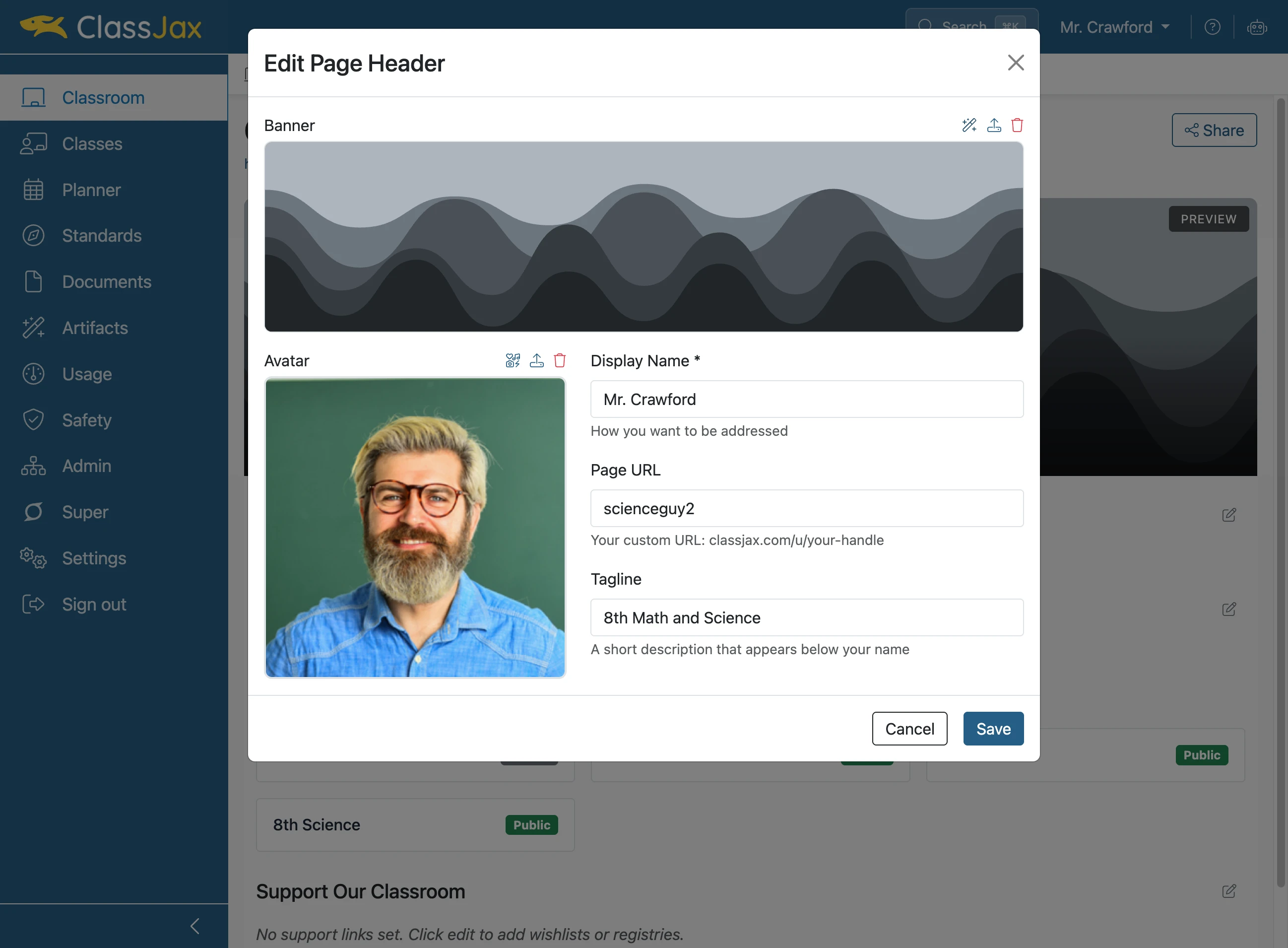 Click 'Generate banner' to create a background