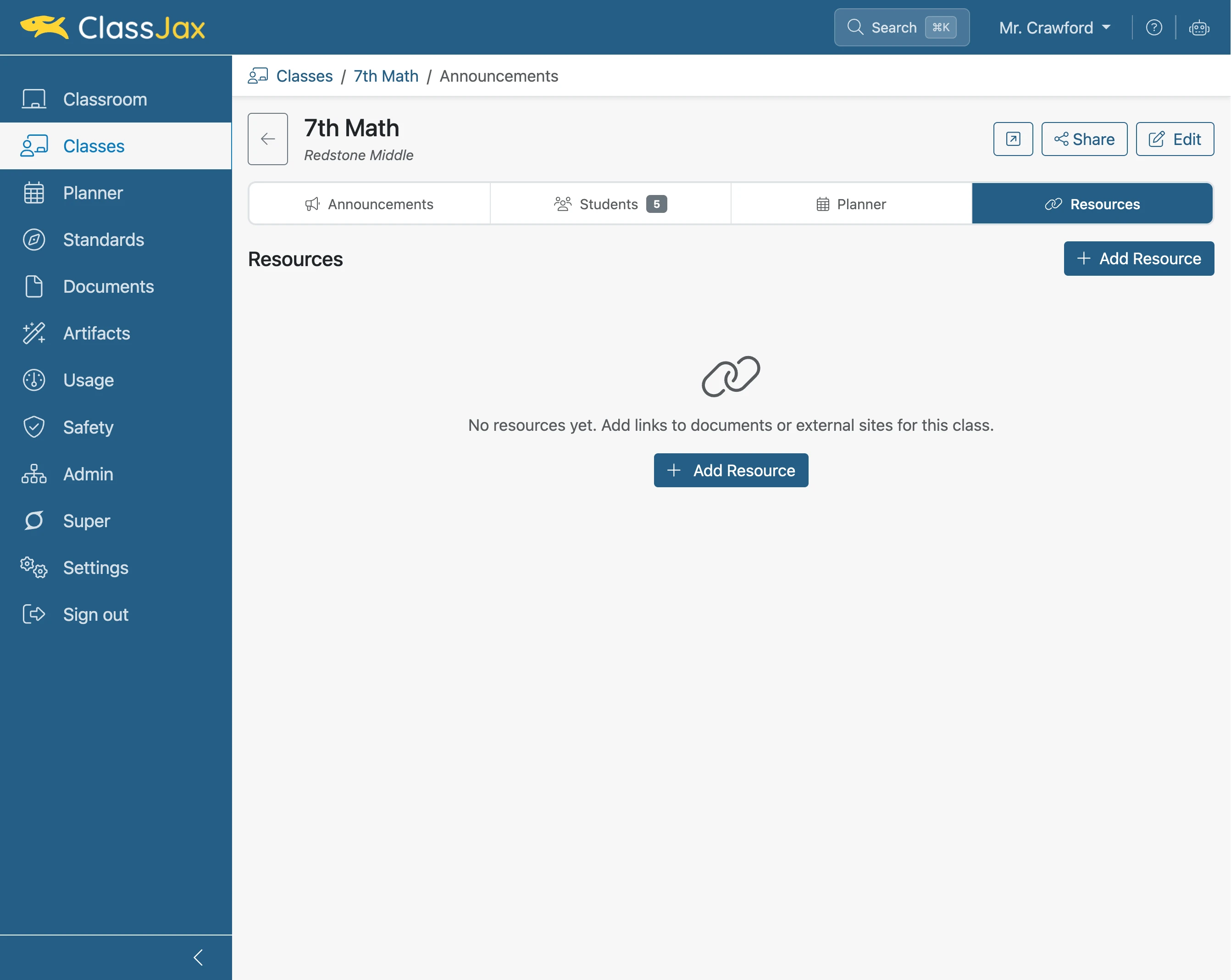 Click 'Add Resource'