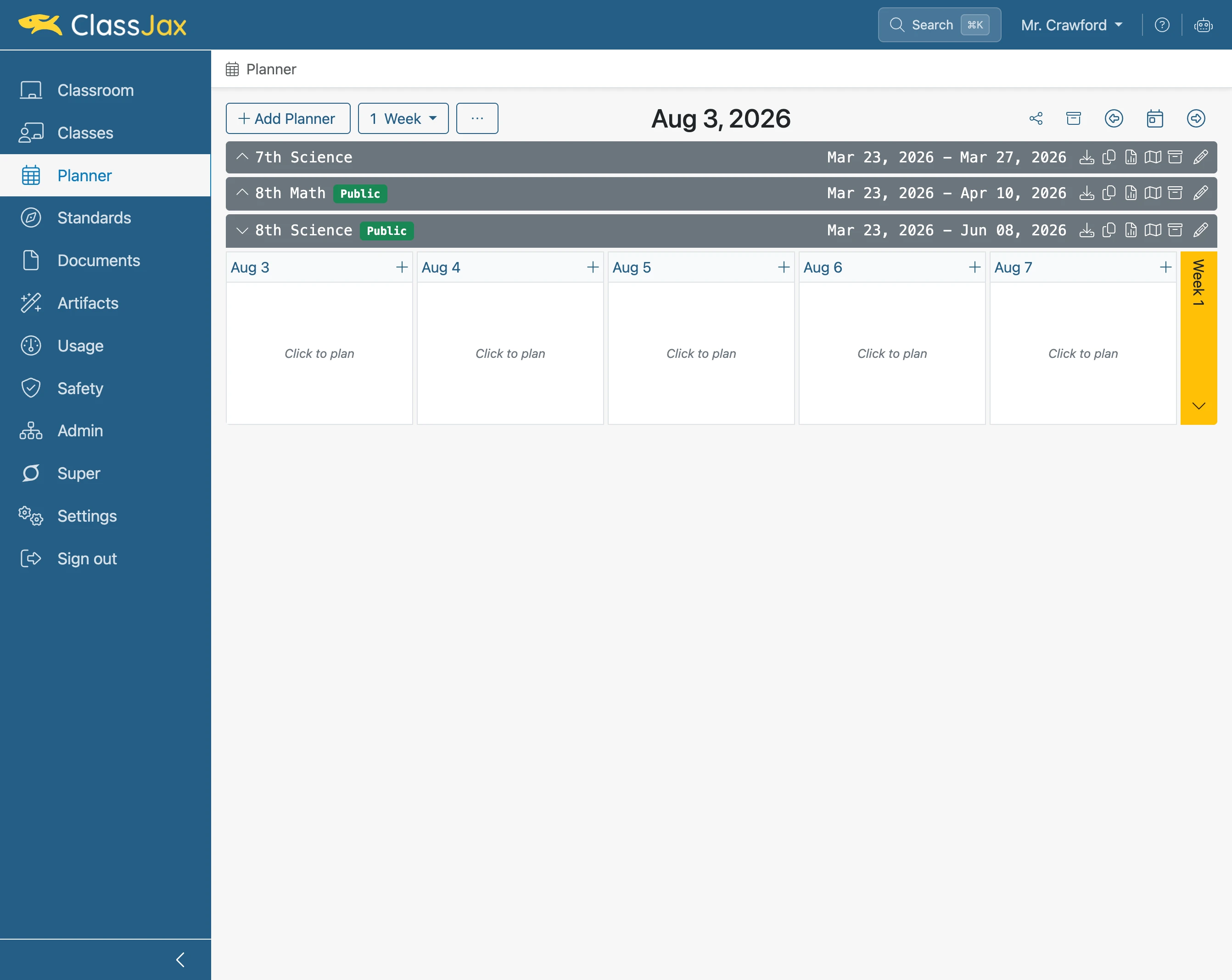 Archive a Planner