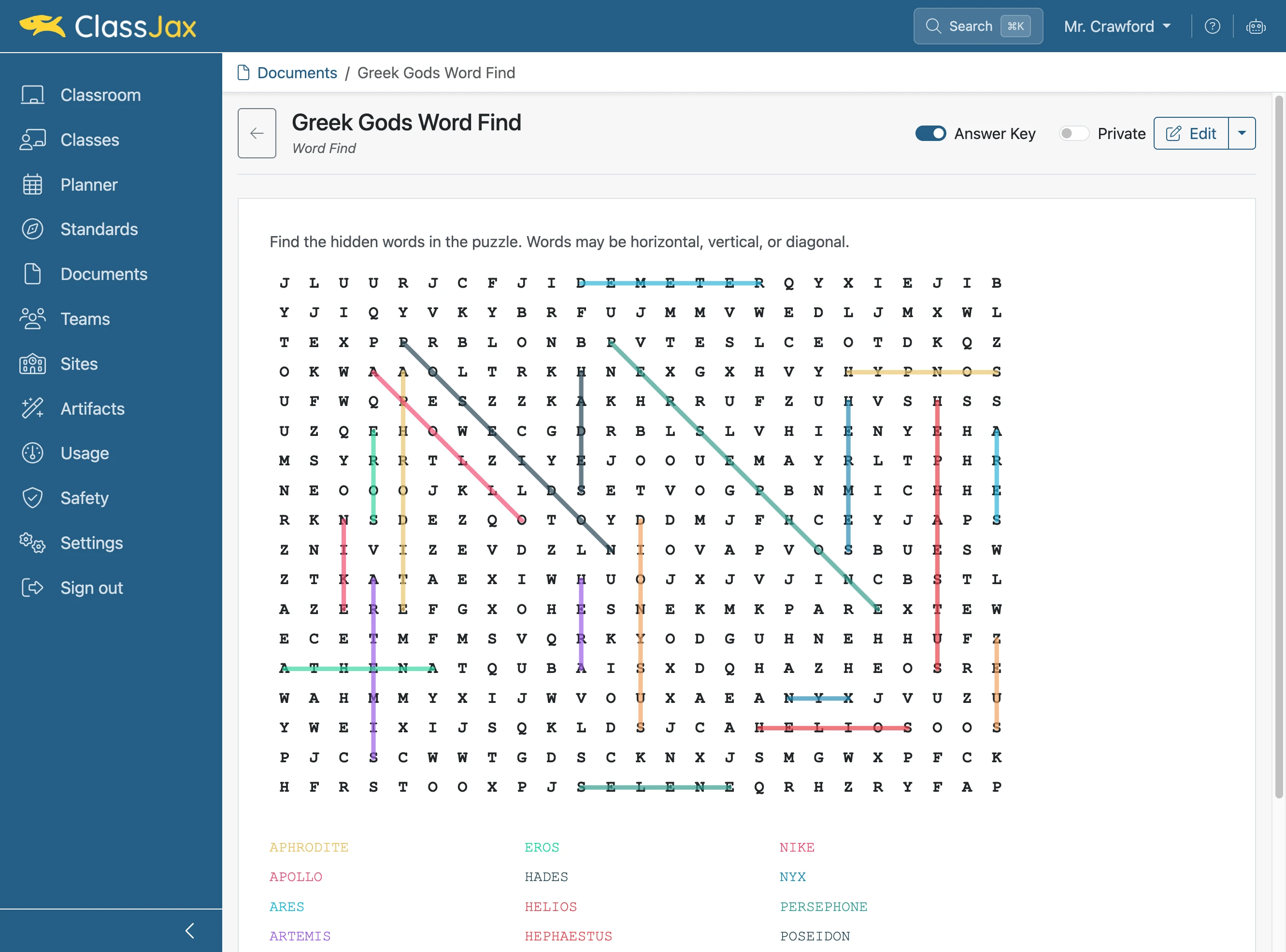 Create a Word Find