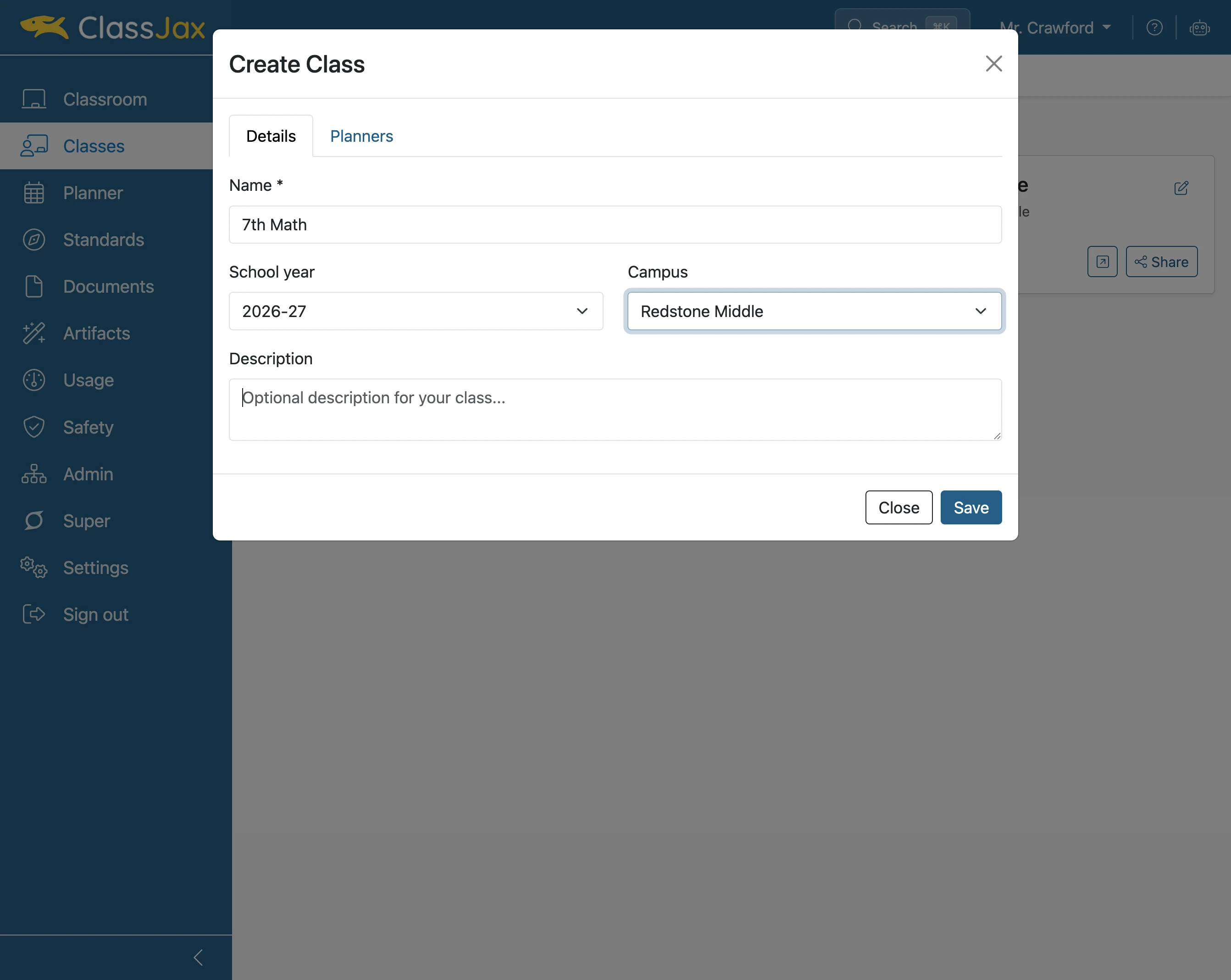 Enter a Description for the class