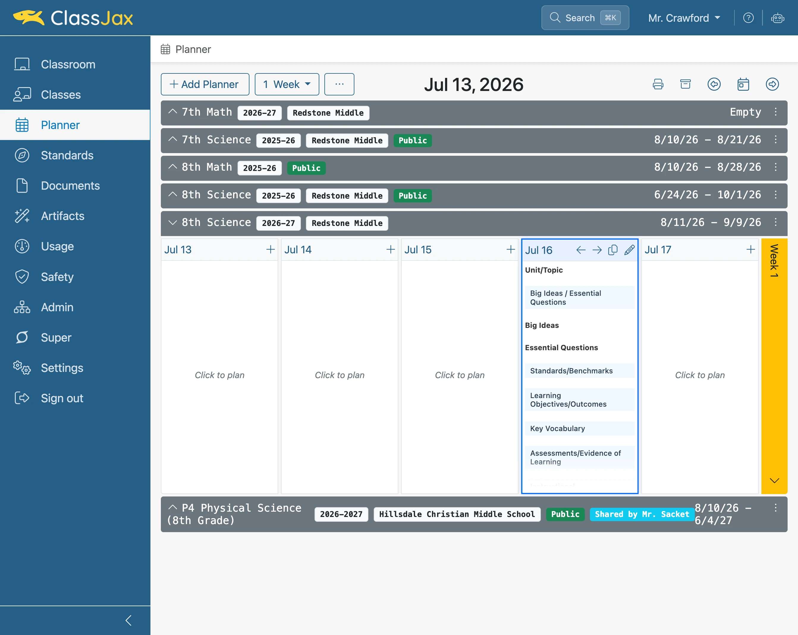 Select a Lesson Plan Template.