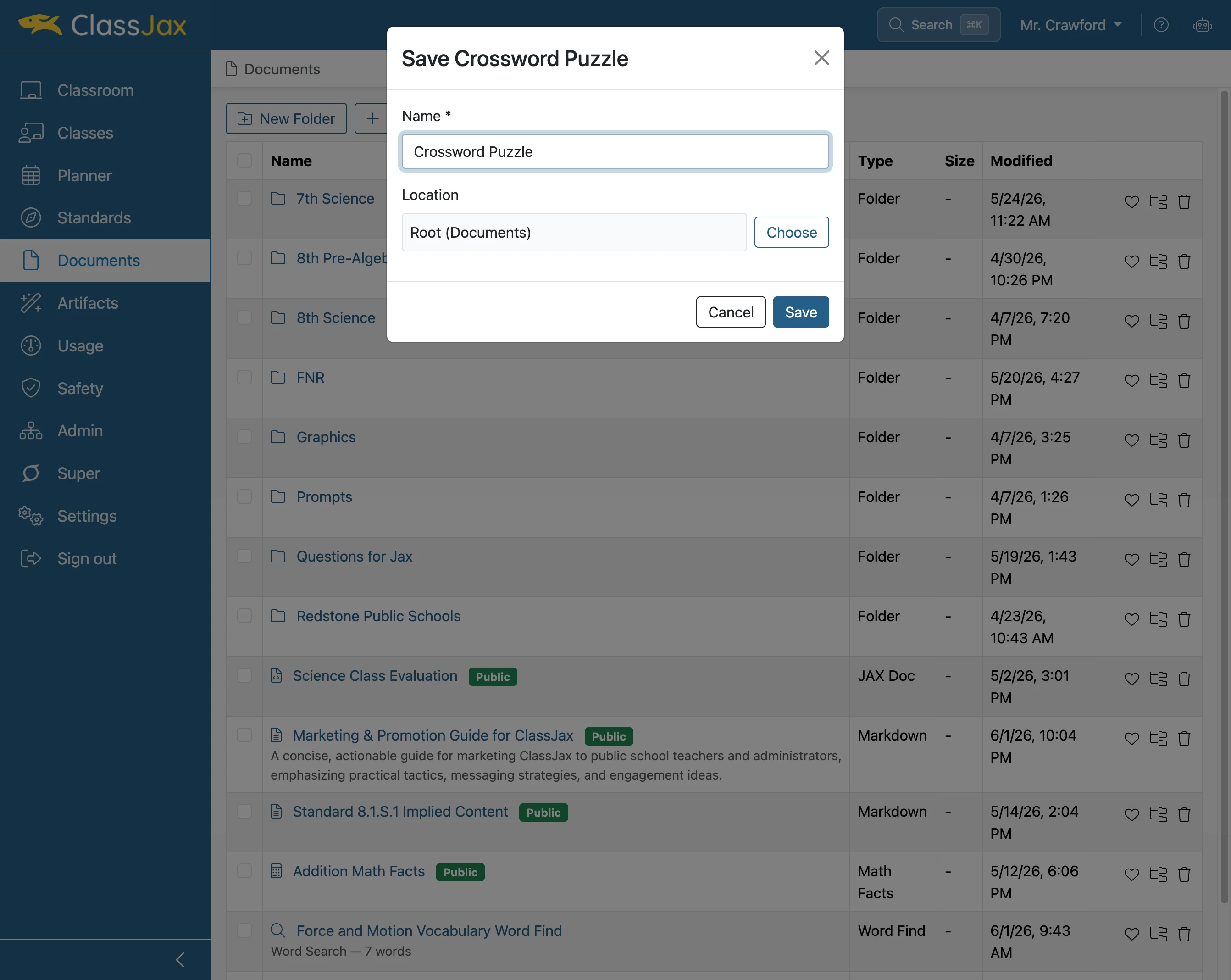 Click the 'Name' field