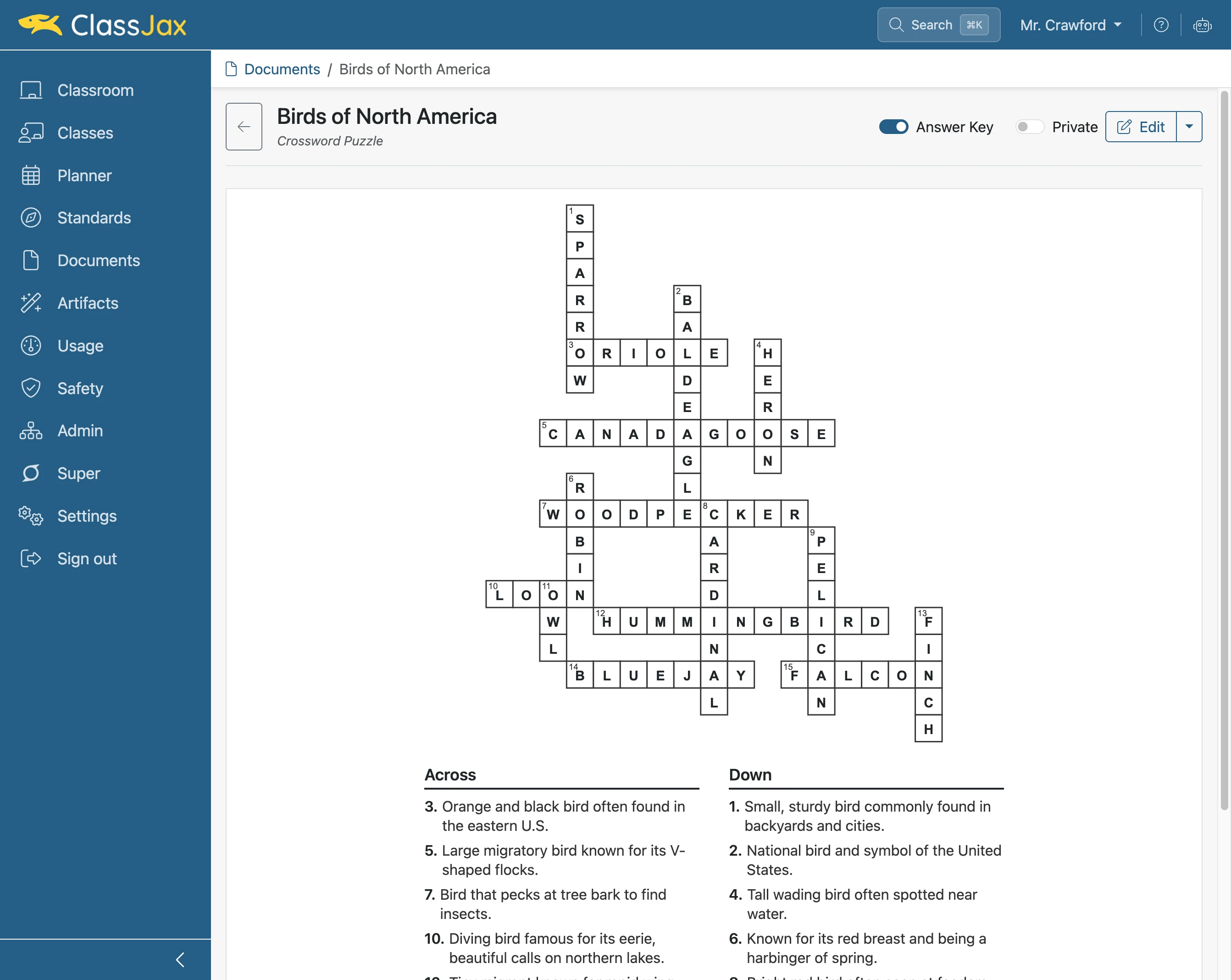 Create a Crossword