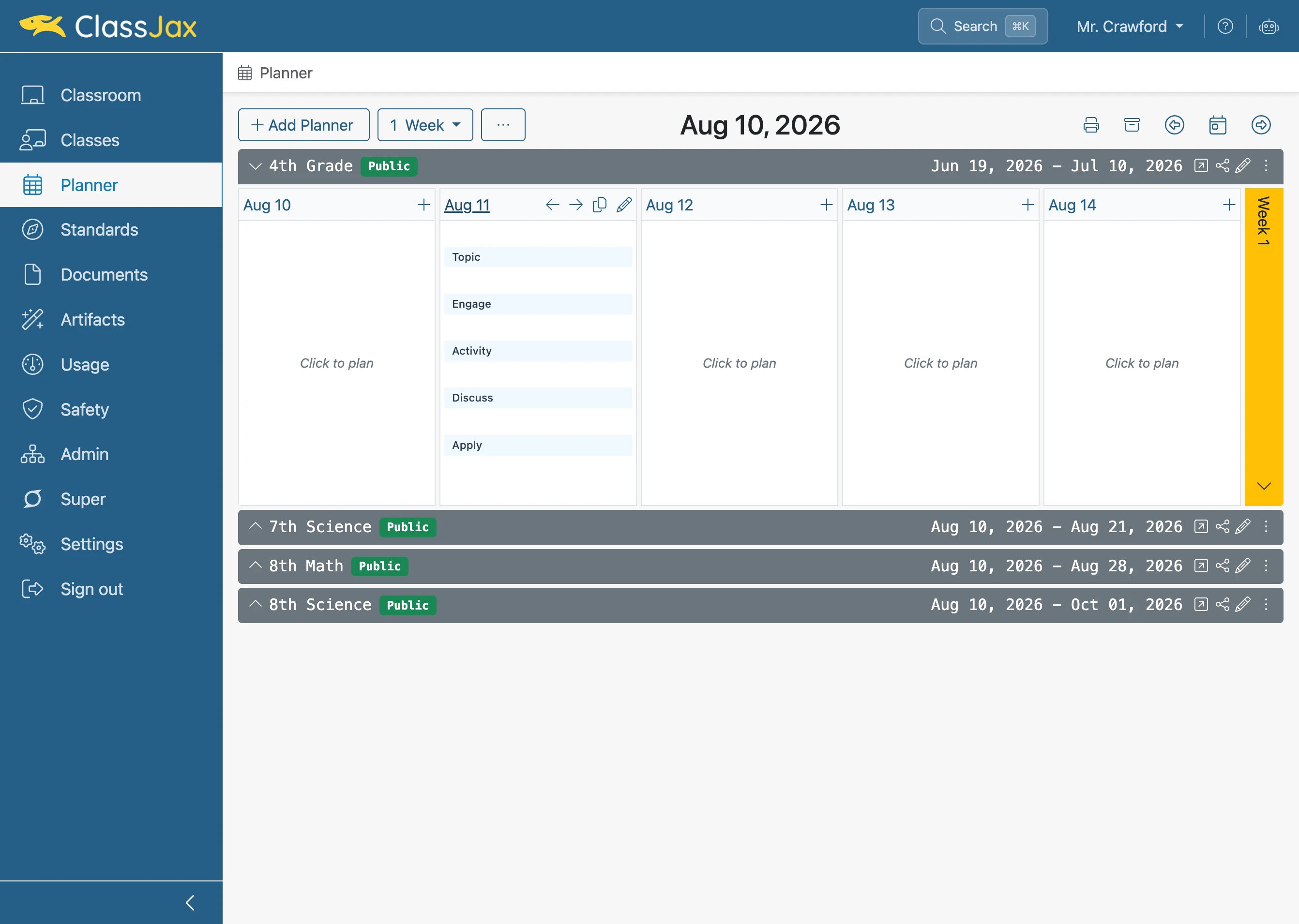 Use a Campus Template for Lesson Plans