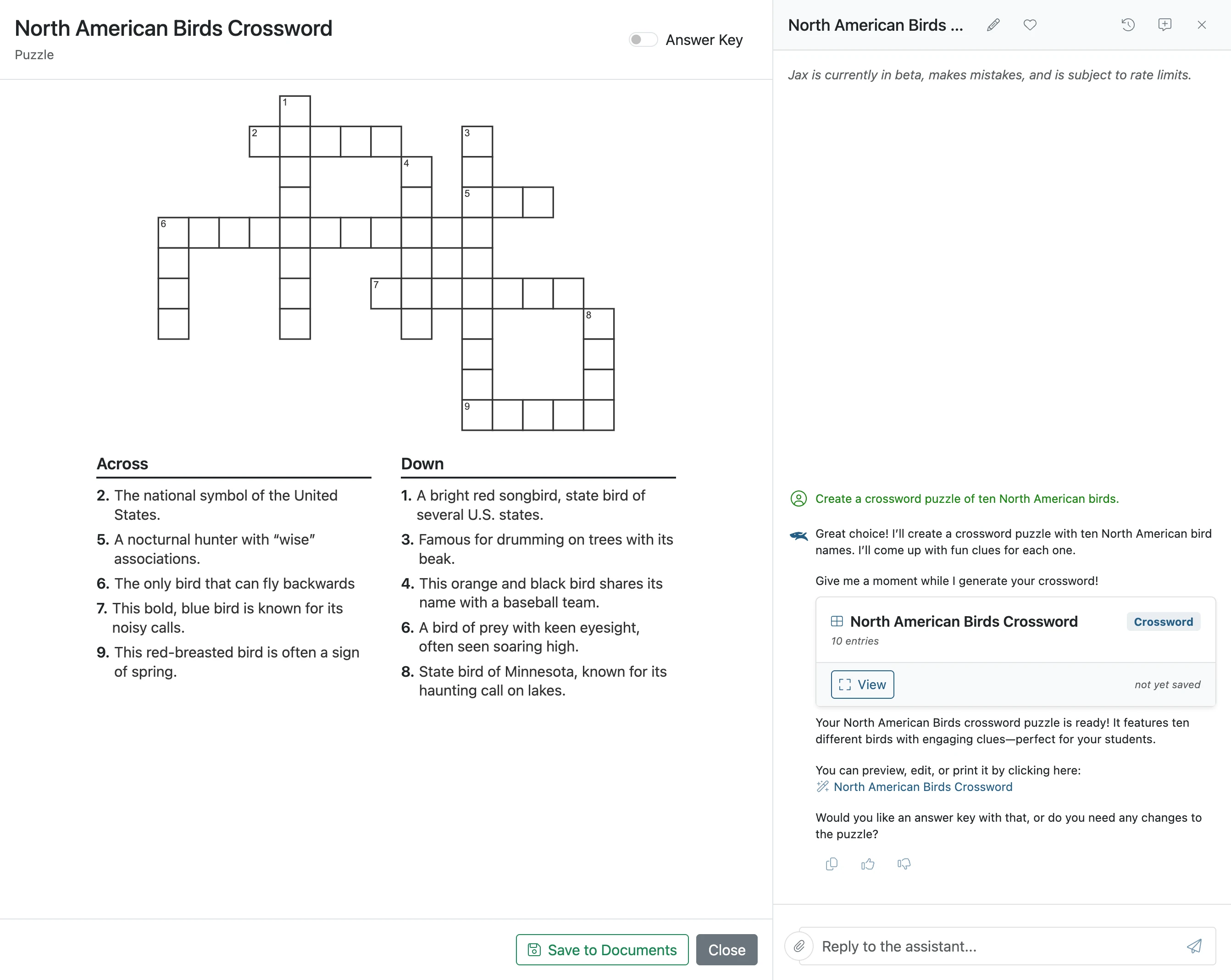 Click the 'Answer Key' to view the answers