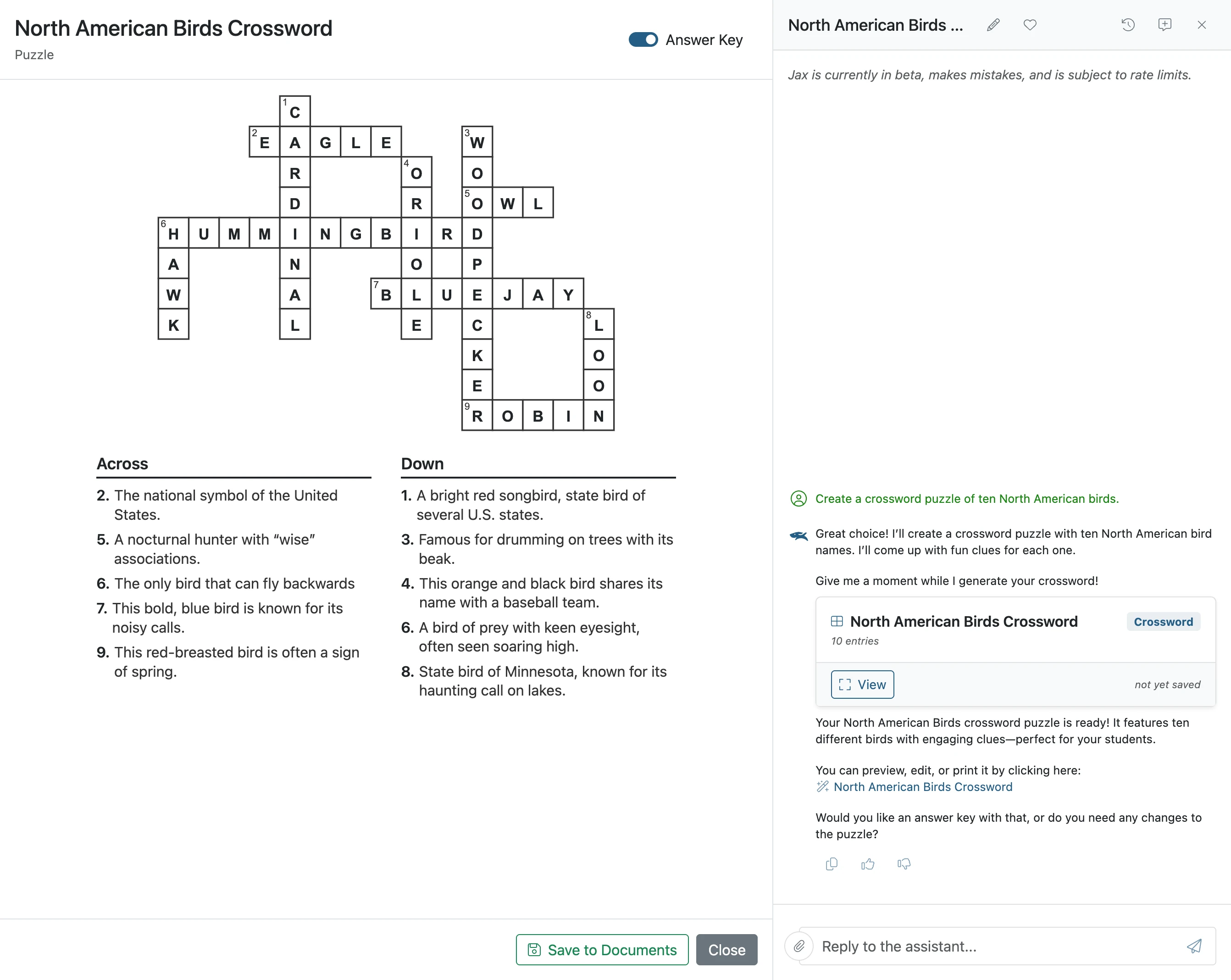 Create a Crossword with Jax